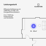 Klarstein Pure Blizzard 3 2G Mobiles Klimagerät 7000 BTU Leise 50 Dezibel Energieklasse A 3