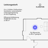 Klarstein AireLux Smart Aire Acondicionado Portátil 14000 BTU R290 App 65 m² 3